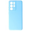 Husa Samsung Galaxy S21 Ultra, SIlicon Catifelat cu interior Microfibra, Light Blue